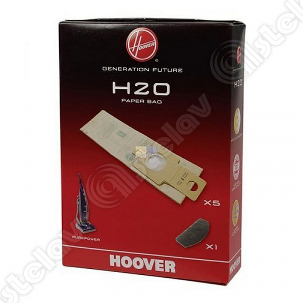 5er Pack Original Hoover Staubsaugerbeutel + 1x Filter H20 - 09173717