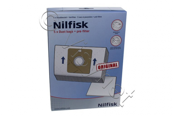 Nilfisk 5x Staubsaugerbeutel + 1x Vorfilter - ACTION/BRAVO/SPRINT / GM 100 / A200 - 30050002