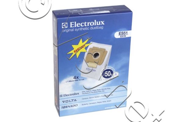 4x Beutel + 1x Mikro Filter Electrolux ES51 Synthetische Staubsaugerbeutel | 9002565449