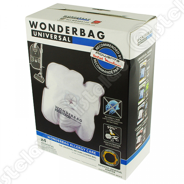 4x Mikrofaser-Staubsaugerbeutel Rowenta Wonderbag Universal - WB484720 Allergie Care