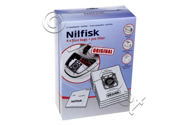 Nilfisk 4x Staubsaugerbeutel + 1x Vorfilter - GM Serie/KING/EXTREME/ELITE - 107412688
