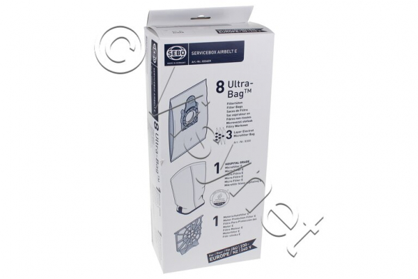 SEBO Servicebox - 8x Staubbeutel + 2x Filterset für Airbelt E Serie Staubsauger | S8334ER