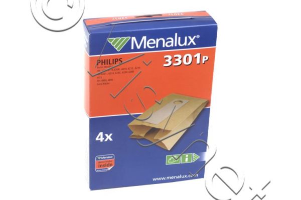 4x Menalux Original Staubsaugerbeutel - 3301p - PHILIPS | 9001967604